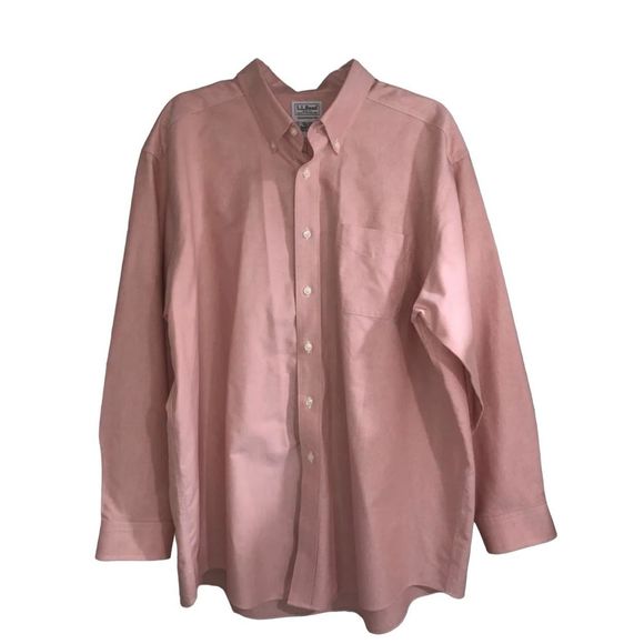 L.L. Bean Other - LL Bean Button Down Shirt Pink 17/35 Wrinkle Free Traditional Fit 209410